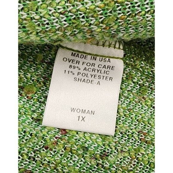 Democracy Jacket Womens 1X Green Button Front Long Sleeve 90s Y2k Vintage Coat - Picture 12 of 13